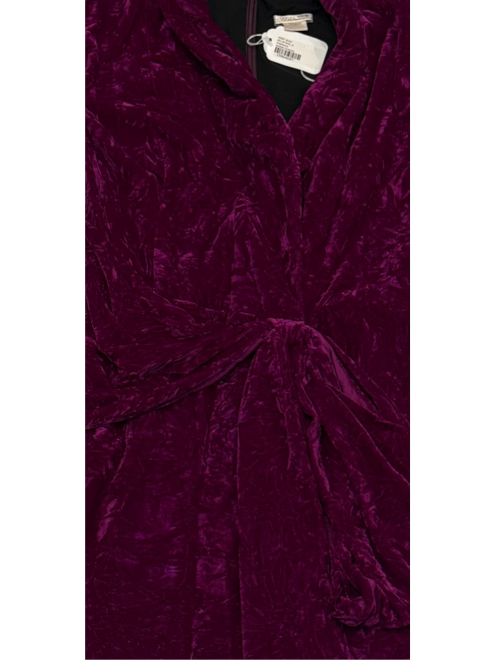Shoshanna Fontanne Crushed Velvet Long Sleeve Dress Plum Size 4 - Picture 7 of 7